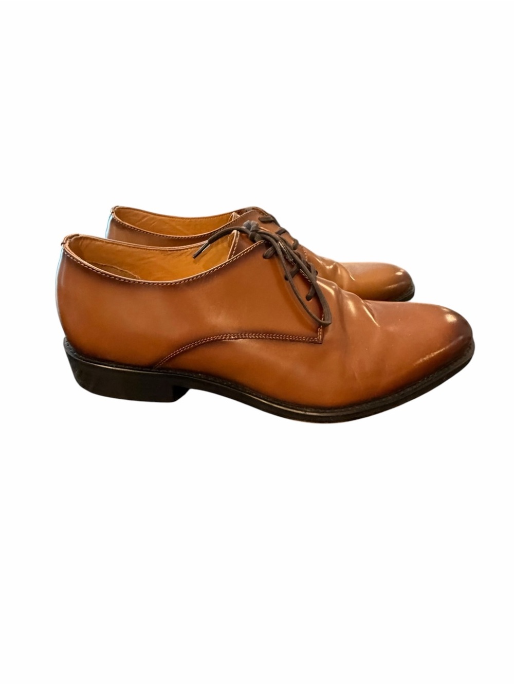 EXPRESS Genuine Leather Lace Up Dress Shoes Cognac Brown Size 11 $158 Derby